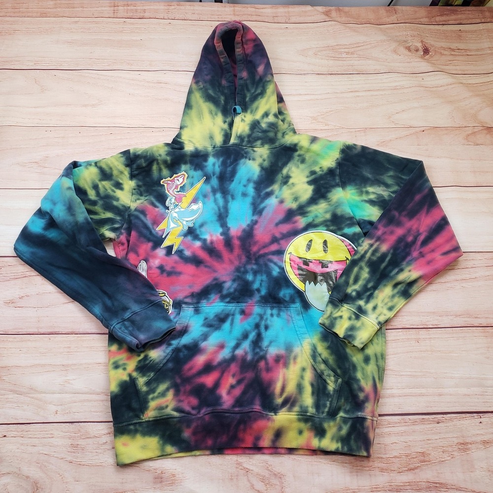 Pink Dolphin Hoodie Mens Medium Tie Dye Ultimate Wave Graphic Pullover